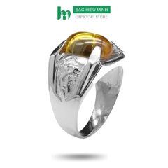 Nhẫn Nam BẠC HIỂU MINH NA533T - Đá Vàng