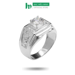 Nhẫn Nam BẠC HIỂU MINH NA563 - Hình Rồng Đá Trắng