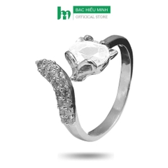 Nhẫn Nữ Bạc - Hồ Ly Xinh Đá Trắng BẠC HIỂU MINH NU430F