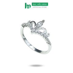 Nhẫn Nữ Bạc 925 Vương Miện Đính Đá Nhân Tạo Cao Cấp Sáng Đẹp Chính Hãng Bạc Hiểu Minh NU510