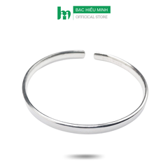 Kiềng Tay Vòng Tay Lắc Tay Nữ Bạc Nguyên Chất S99 Bản Trơn Dẹt Đặc Giản Đơn Chính Hãng Bạc Hiểu Minh LTU563