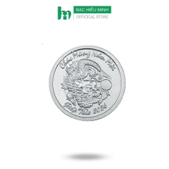 Đồng Bạc Đánh Cảm Cạo Gió Rồng 2024 Đường Kính 2,6cm Bạc Ta Nguyên Chất S99  BẠC HIỂU MINH XDG32S
