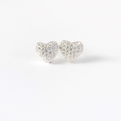 Bông Tai Khuyên Tai Bạc 925 Trái Tim Đính Đá BẠC HIỂU MINH HT359