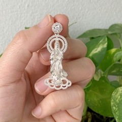 Mặt dây chuyền bạc Quan Thế Âm Bồ Tát kích thước lớn BẠC HIỂU MINH MDN495L