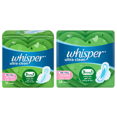 Băng Vệ Sinh Ngày Nhiều Whisper Ultra Clean Siêu Mỏng Có Cánh 28cm