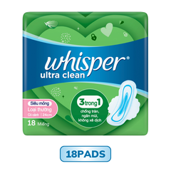 Băng Vệ Sinh Ngày Nhiều Whisper Ultra Clean Siêu Mỏng Có Cánh 28cm