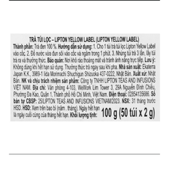 Trà Lipton nhãn vàng hộp 50G/100G