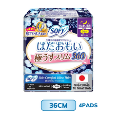 Băng Vệ Sinh Sofy Skin Comfort Đêm Siêu Mỏng Cánh 36CM