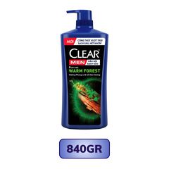 Dầu gội nước hoa Clear Men Warm Forest sạch gàu sạch nhờn hương phong lữ và gỗ đàn hương 600G/ 840G