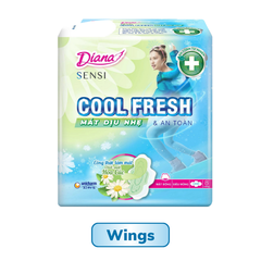 Băng Vệ Sinh DIANA SENSI COOL FRESH Không Cánh Mát Dịu Chống Tràn Mịn Màng Thoáng Khí