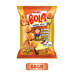 Bánh snack OISHI BOLA viên vị mực cay 32G/68G