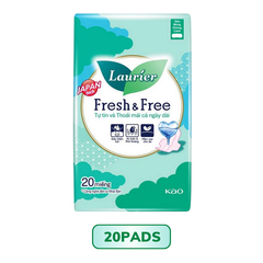 Băng Vệ Sinh Laurier Fresh&Free Siêu Mỏng Không Cánh 8M Fresh&Free 22cm