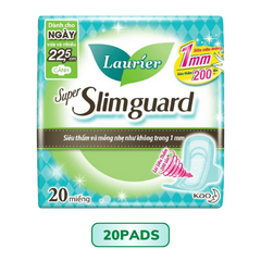 Băng Vệ Sinh Ban Ngày Laurier Super Slimguard Siêu Mỏng Cánh 1mm (22,5cm-20M)