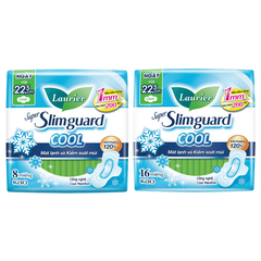 Băng vệ sinh bạc hà mát lạnh có cánh Laurier Super Slimguard Cool 22.5cm