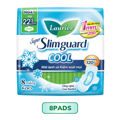 Băng vệ sinh bạc hà mát lạnh có cánh Laurier Super Slimguard Cool 22.5cm
