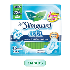 Băng vệ sinh bạc hà mát lạnh có cánh Laurier Super Slimguard Cool 22.5cm