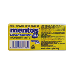Kẹo Ngậm Không Đường Mentos Clean Breath Hương Chanh Bạc Hà Hộp