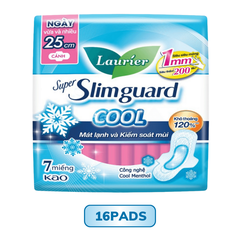Băng Vệ Sinh Laurier Siêu Mỏng Mát Lạnh 25cm 7M Super Slimguard Cool 25cm