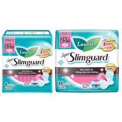 Băng Vệ Sinh Laurier Siêu Mỏng Cánh 1mm Super Slimguard Không Hương (25cm-16M)