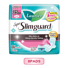 Băng Vệ Sinh Laurier Siêu Mỏng Cánh 1mm Super Slimguard Không Hương (25cm-16M)