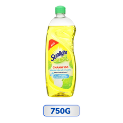 Nước rửa chén Sunlight Chanh 100 đánh bay dầu mỡ cứng đầu chai 750G/ 1.5KG