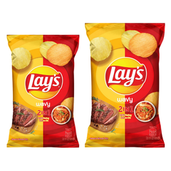 Bánh Snack Lays Wavy 2in1 Bò Nướng & Kim Chi 32G/ 90G