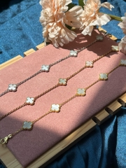 Lắc tay cỏ 4 lá bạc ý mạ vàng 18k tinh xảo CECY JEWELRY