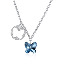 Dây chuyền Bạc ý 925 pha lê Swarovski Blue Butterfly DCB04
