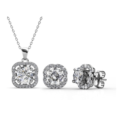 Bộ trang sức Silver 925 with 18K white gold plated SWSET01
