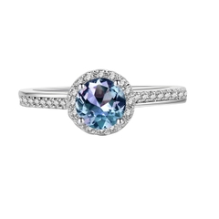 Nhẫn bạc ý 925 mạ vàng trắng đá quý ALEXANDRITE 1101 CECY