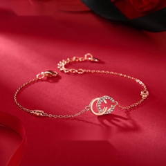 Lắc tay CC bạc ý 925 phủ vàng 18k Swarovski