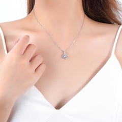 Dây chuyền kim cương Moissanite viên 6li5 kiểm định GRA Bạc ý 925 CECY DCKCM2