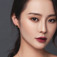 Khuyên tai cỏ bốn lá bạc ý 925 CECY Đen , Đỏ , Trắng , Xanh lá