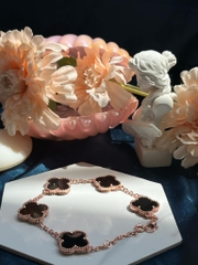 Vòng tay cỏ 4 lá CECYDEJEWEL bạc ý mạ vàng 18K Vòng Tay Đá Thiên Nhiên size 13mm tinh xảo đẳng cấp