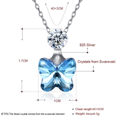 Dây chuyền Bạc ý 925 pha lê Swarovski Blue Butterfly DCB05