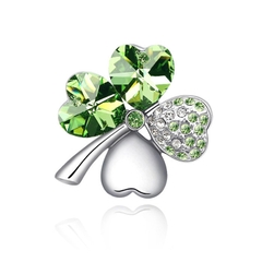 Trâm cài áo pha lê Swarovski Four-leaf clover - 0711