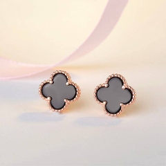 Khuyên tai s925 Four leaf clover phủ vàng hồng 18k