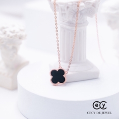 Bộ  3 sản phẩm trang sức cỏ bốn lá bạc ý 925 mạ vàng hồng CECYDEJEWE