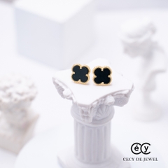 Bộ  3 sản phẩm trang sức cỏ bốn lá bạc ý 925 mạ vàng hồng CECYDEJEWE