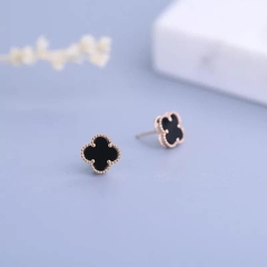 Khuyên tai s925 Four leaf clover phủ vàng hồng 18k