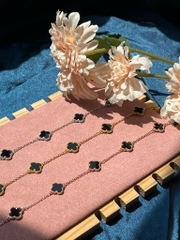 Lắc tay cỏ 4 lá bạc ý mạ vàng 18k tinh xảo CECY JEWELRY