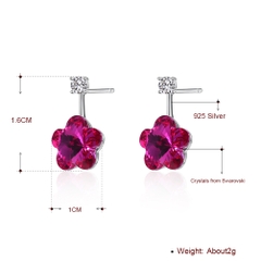 Khuyên tai bạc ý 925 pha lê Swarovski - Violet