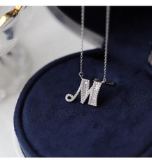 Dây chuyền chữ s925 bạc ý 925 SWAROVSKI