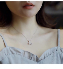 Dây chuyền chữ s925 bạc ý 925 SWAROVSKI