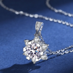 Dây chuyền bạc ý 925 kim cương Moissanite 6li5 kiểm định GRA Star CECY 995M