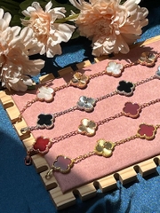 Lắc tay cỏ 4 lá bạc ý mạ vàng 18k tinh xảo CECY JEWELRY