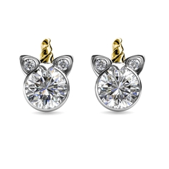 Khuyên tai bạc ý 925 pha lê Swarovski khuyên tai cho mẹ và bé linh vật Unicorn DE0345