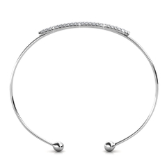 Lắc tay bạc ý 925 mạ vàng trắng pha lê Swarovski CECY   Lắc tay mở - 2811