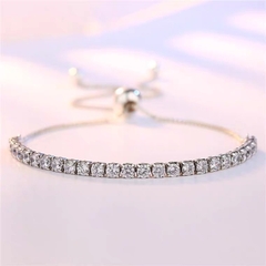 Lắc tay vòng tay pha lê Swarovski bạc ý 925 CECY dây rút tinh tế lấp lánh