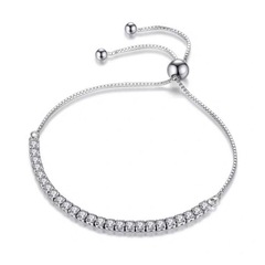 Lắc tay vòng tay pha lê Swarovski bạc ý 925 CECY dây rút tinh tế lấp lánh